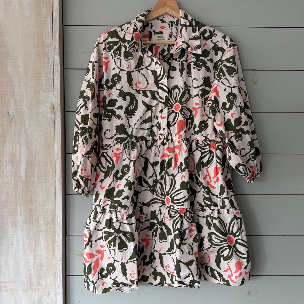 Maeve by Anthropologie Floral Tiered Shirt Dress – Size Medium - Picture 3 of 7